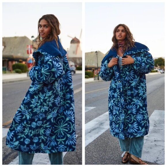 NWT FREE PEOPLE this love cardi coat in night sky combo Size XL - Picture 1 of 13